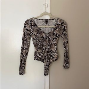 NWOT snakeskin free press bodysuit